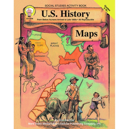 Mark Twain Media U.S. History Maps Resource Book, Grade 5-8, Paperback 1336